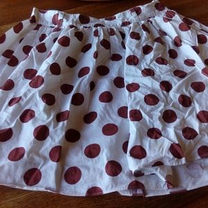 Brown polkadot miniskirt